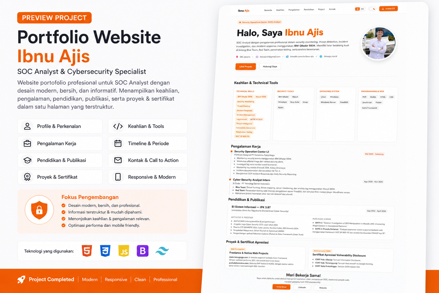 Screenshot Web Portfolio Pribadi